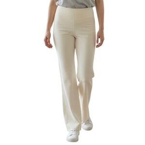 Apana Wide Leg Yoga Pants Womens Medium Cream High Waist NWT